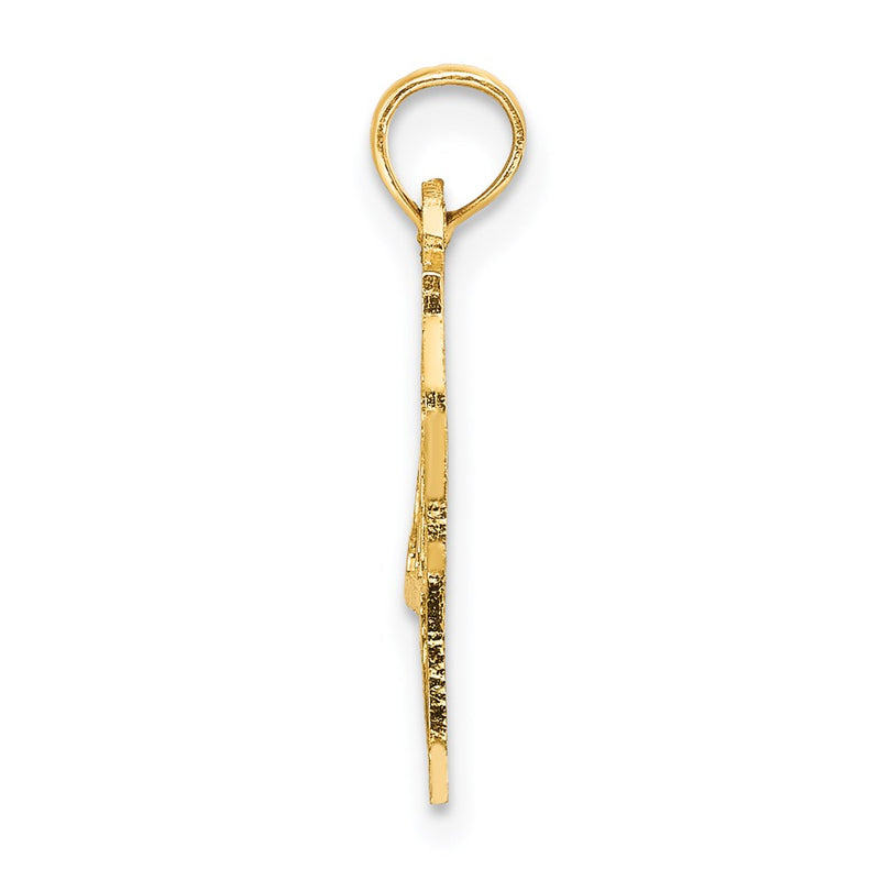 14K Yellow Gold Solid New York State Pendant
