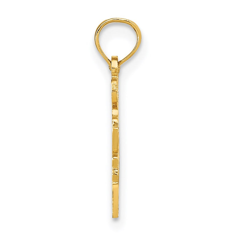 14K Yellow Gold Solid Oregon State Pendant