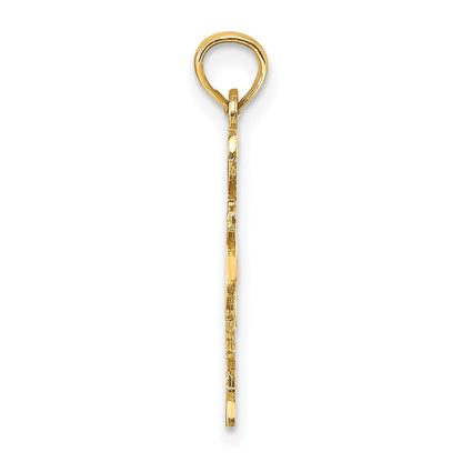 14K Yellow Gold Solid Texas State Pendant