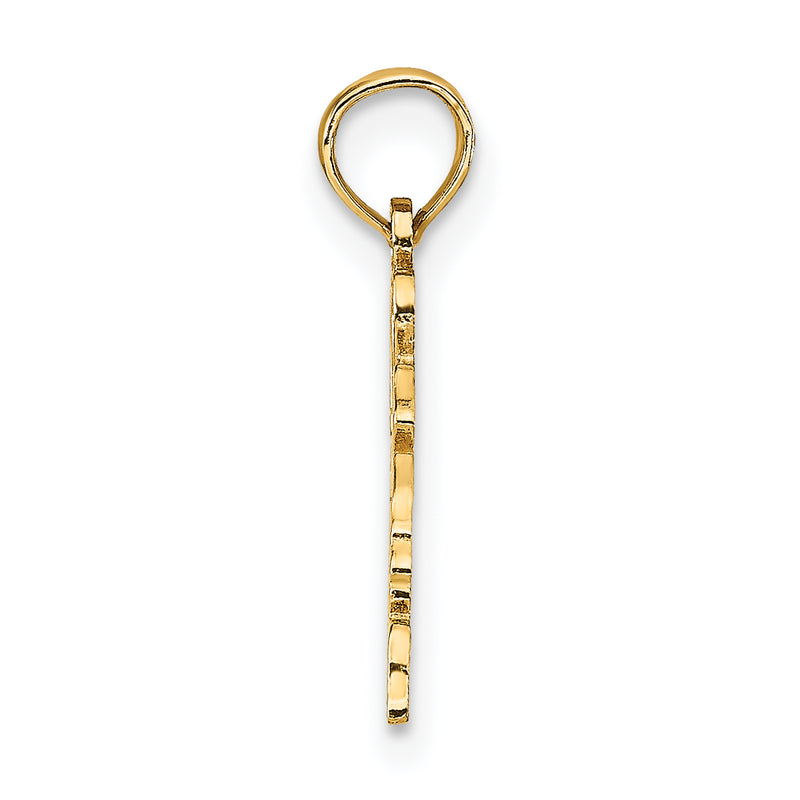 14K Yellow Gold Solid Virginia State Pendant
