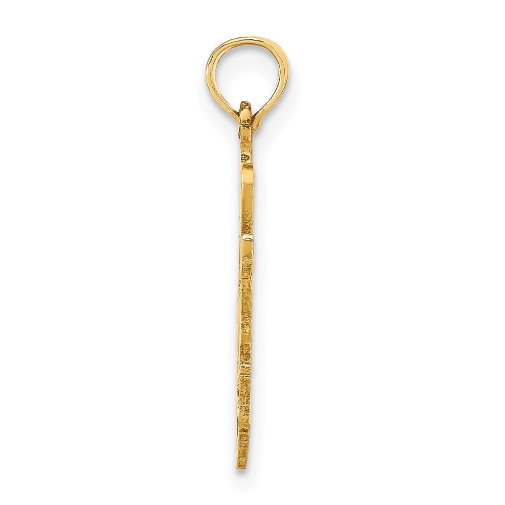 14K Yellow Gold Solid West Virginia State Pendant