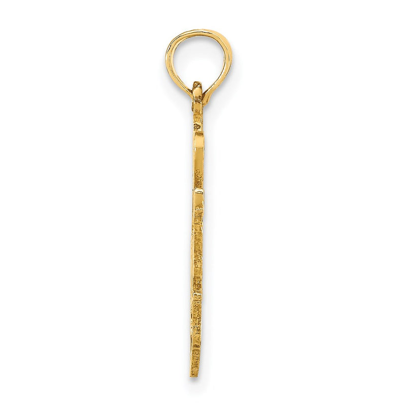 14K Yellow Gold Solid West Virginia State Pendant