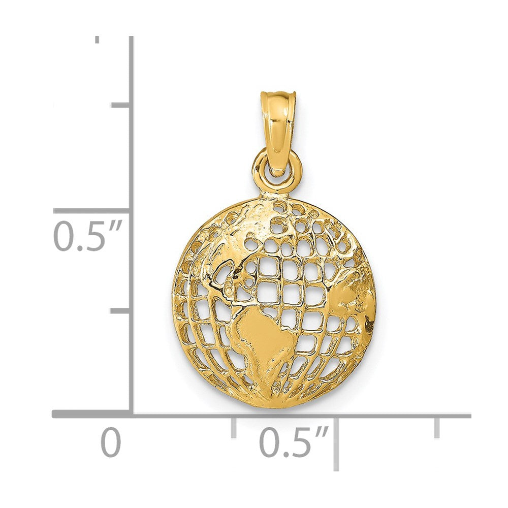 14K Yellow Gold Polished Globe Pendant