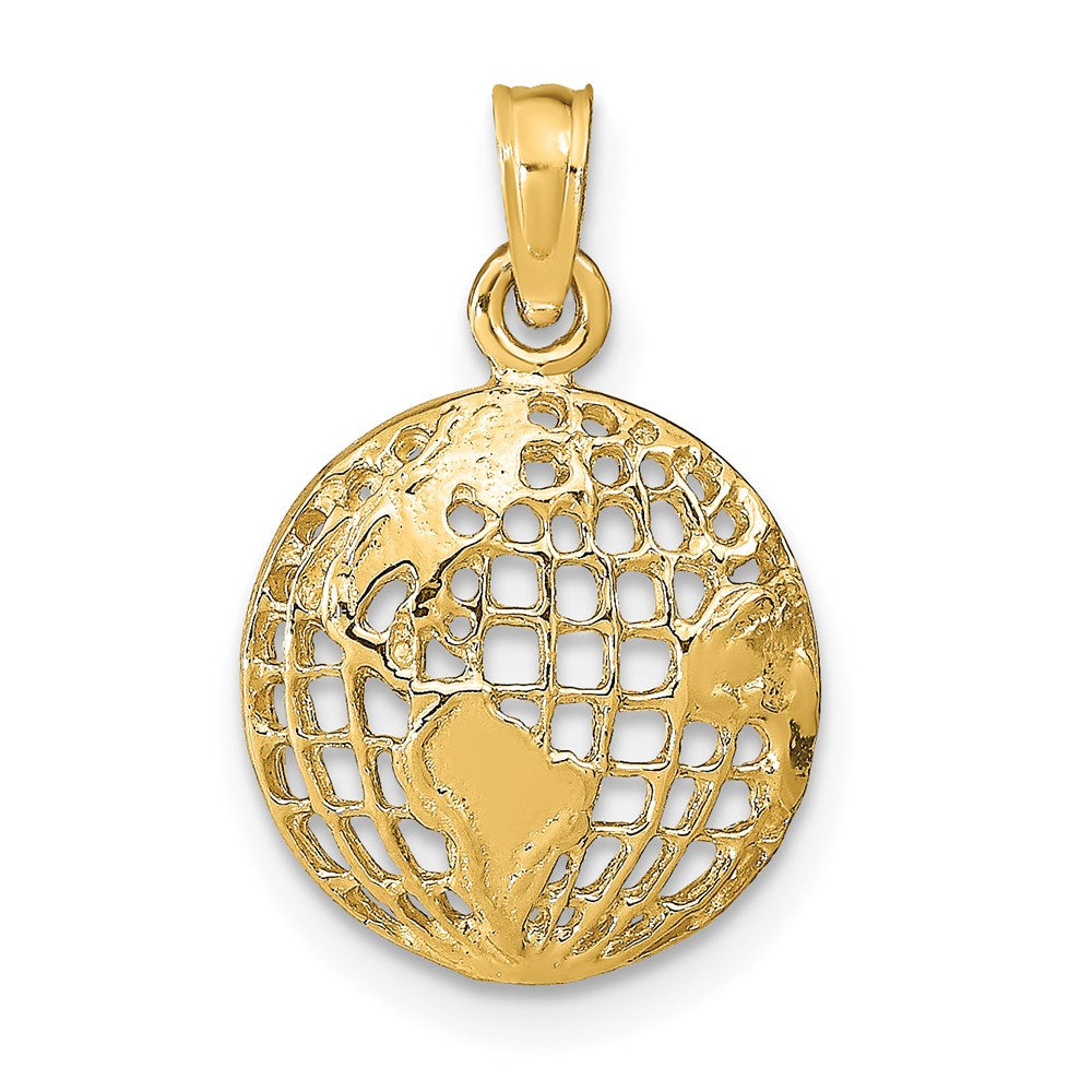 14K Yellow Gold Polished Globe Pendant