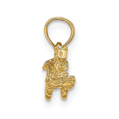 14K Yellow Gold 3-D Miniature Train Charm