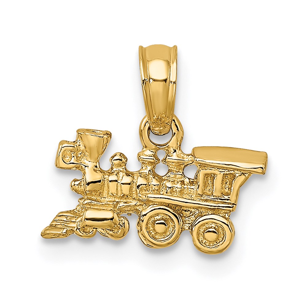 14K Yellow Gold 3-D Miniature Train Charm