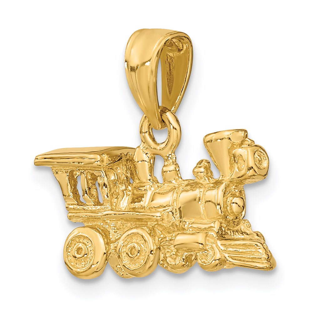 14K Yellow Gold 3-D Miniature Train Charm