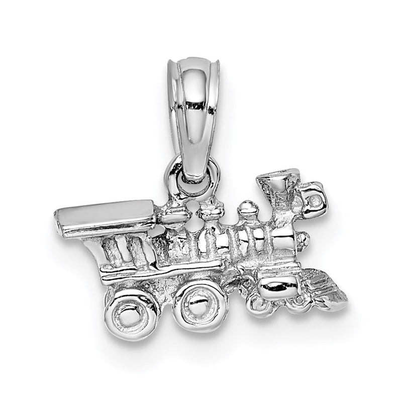 14K White Gold 3-D Miniature Train Charm