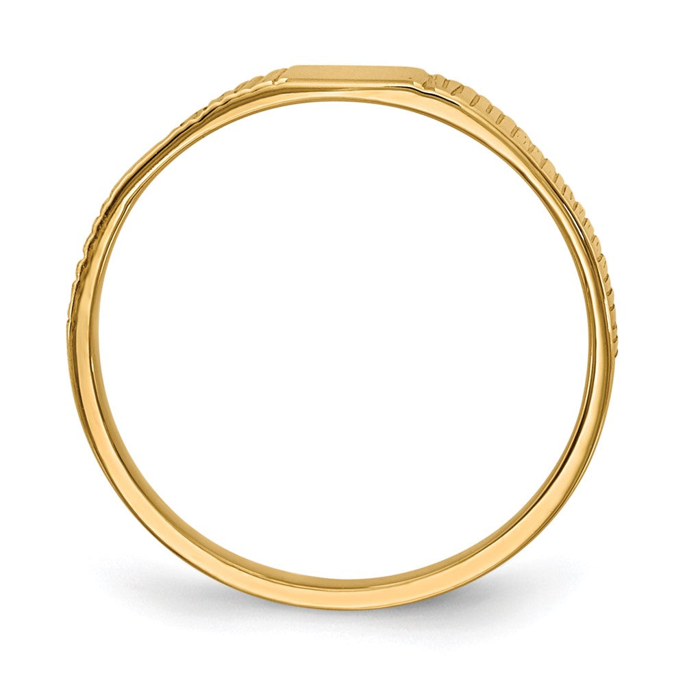 14K Yellow Gold Polished & Ridged Baby Ring
