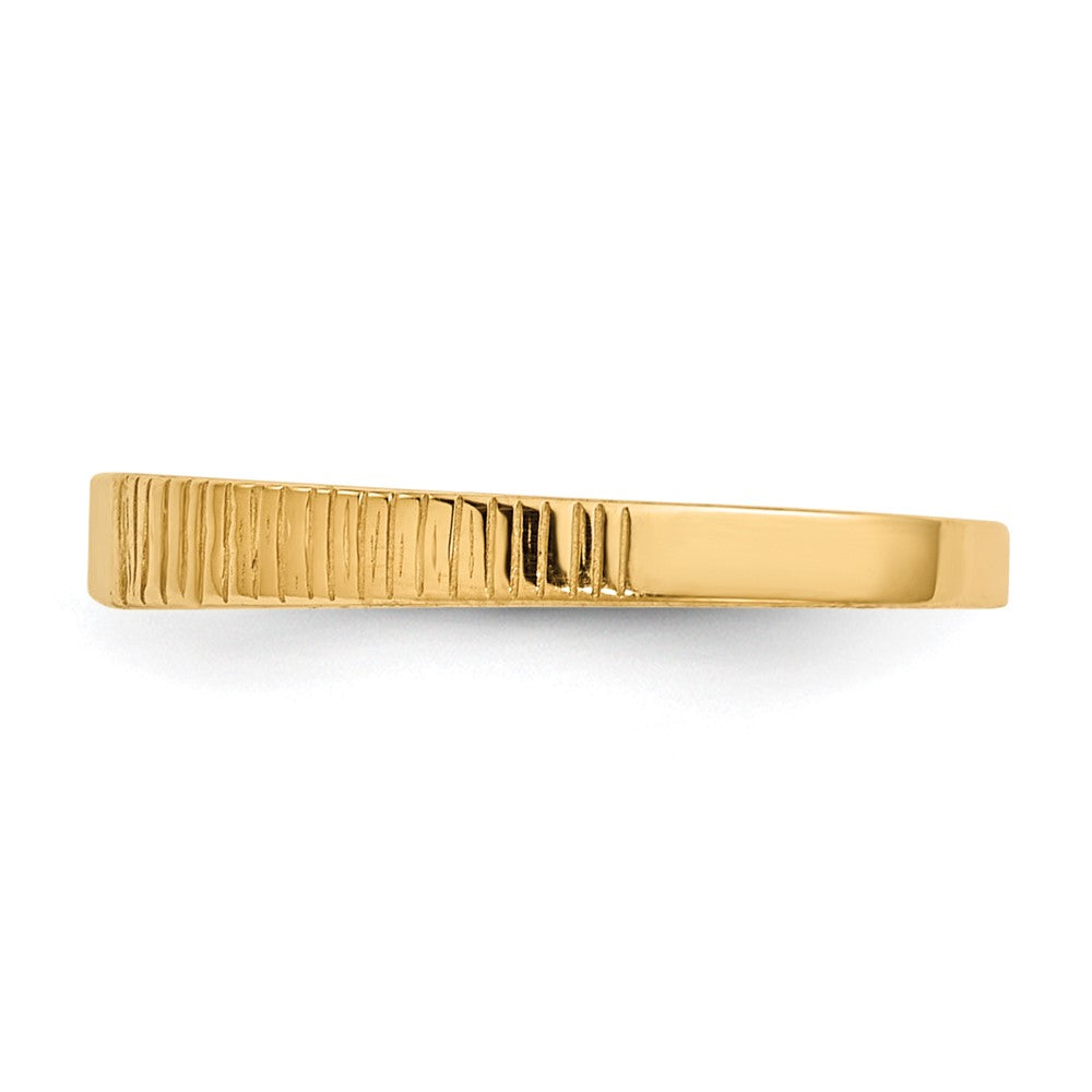 14K Yellow Gold Polished & Ridged Baby Ring