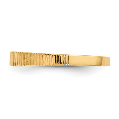 14K Yellow Gold Polished & Ridged Baby Ring
