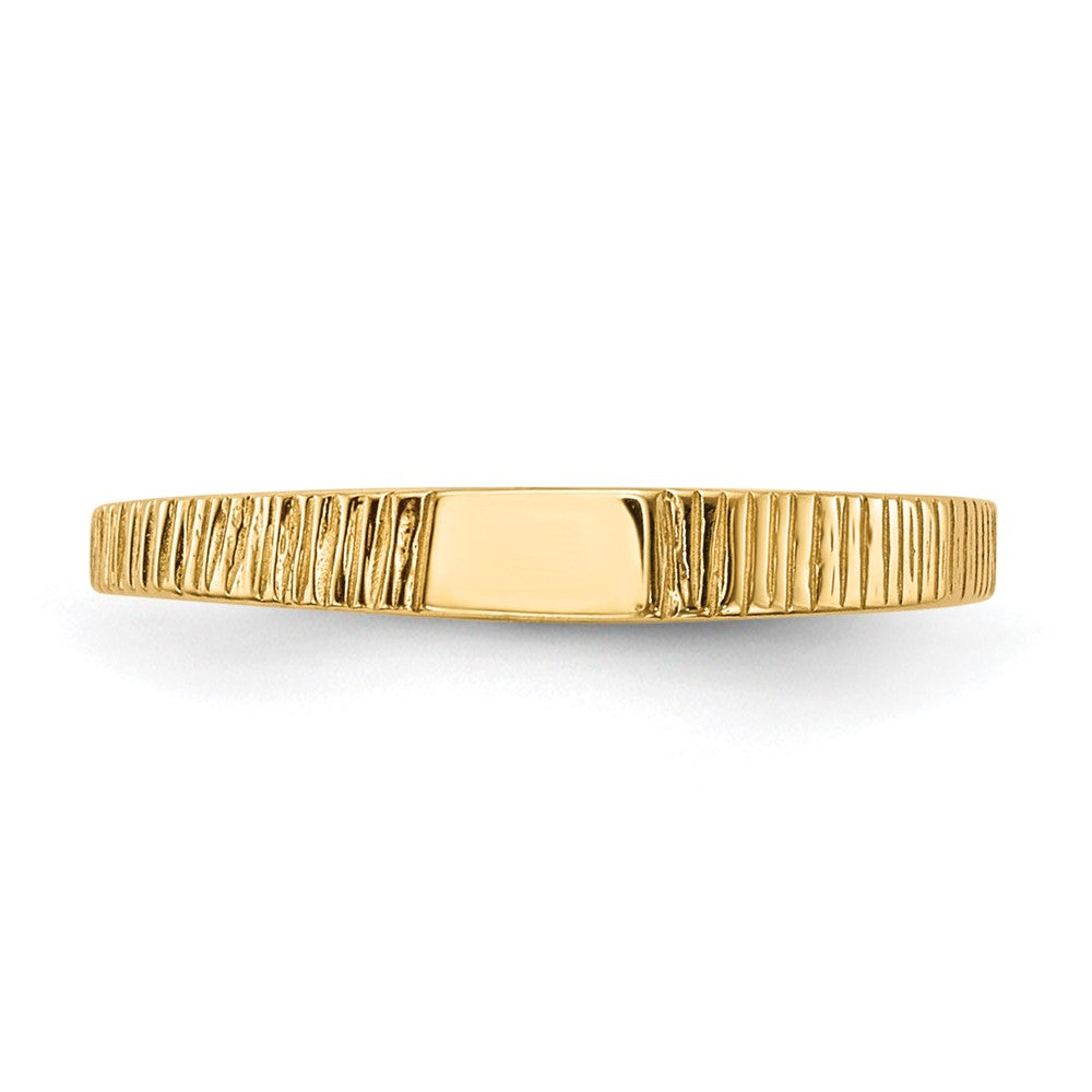 14K Yellow Gold Polished & Ridged Baby Ring