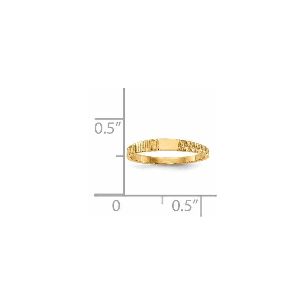 14K Yellow Gold Polished & Ridged Baby Ring