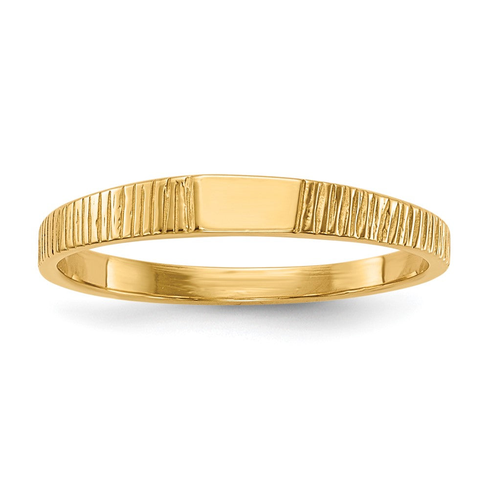 14K Yellow Gold Polished & Ridged Baby Ring