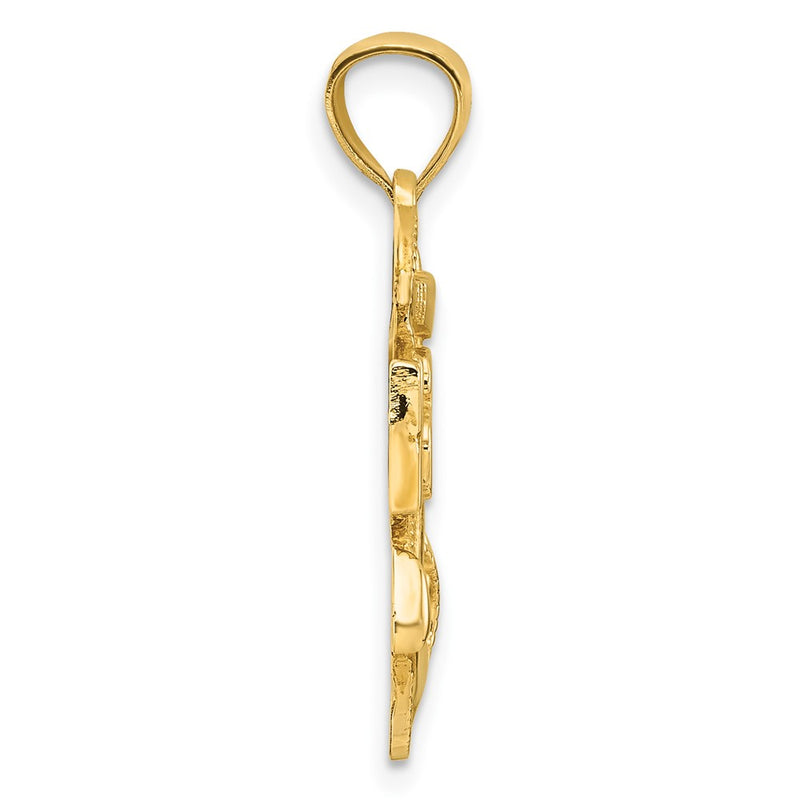 14k Yellow Gold United States Navy USN Anchor Pendant