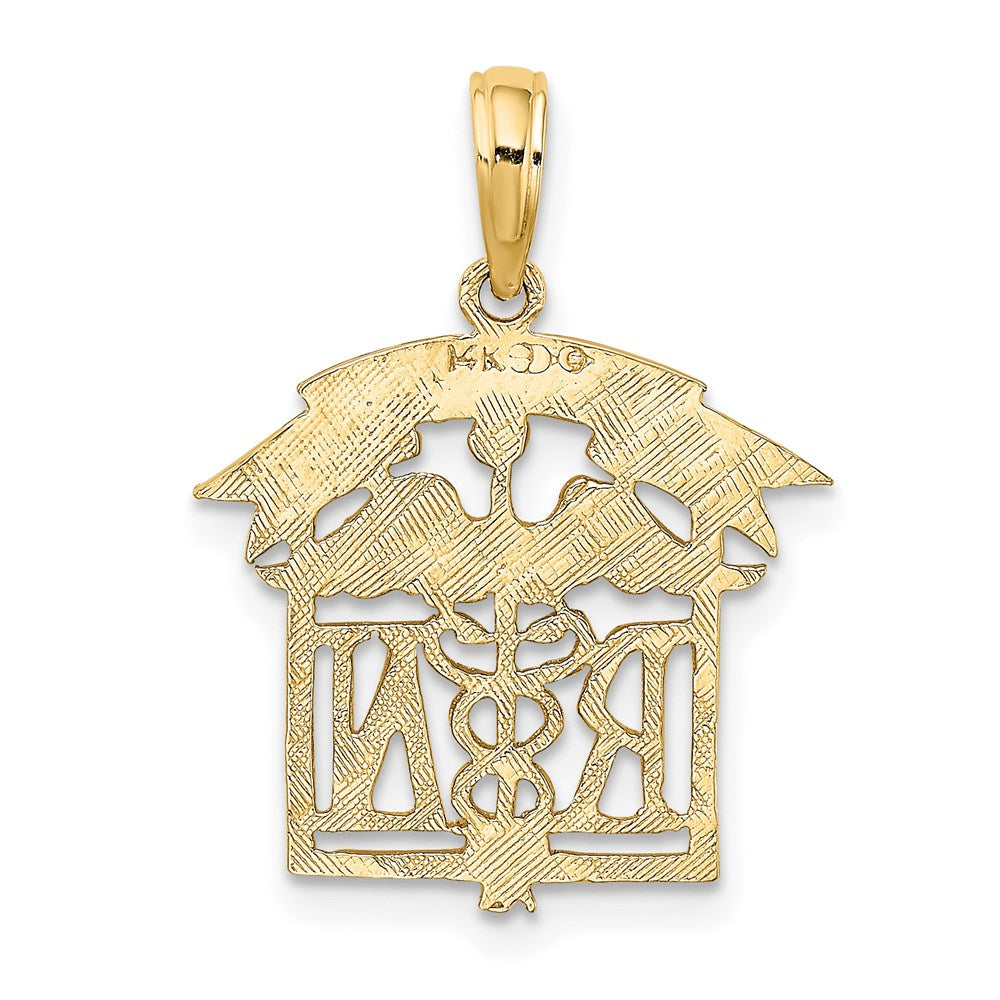 14K Yellow Gold Registered Nurse Charm