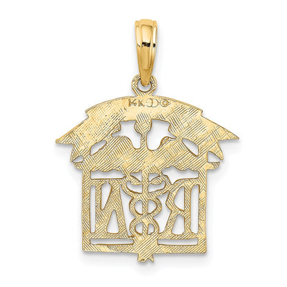 14K Yellow Gold Registered Nurse Charm