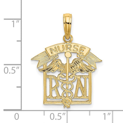 14K Yellow Gold Registered Nurse Charm