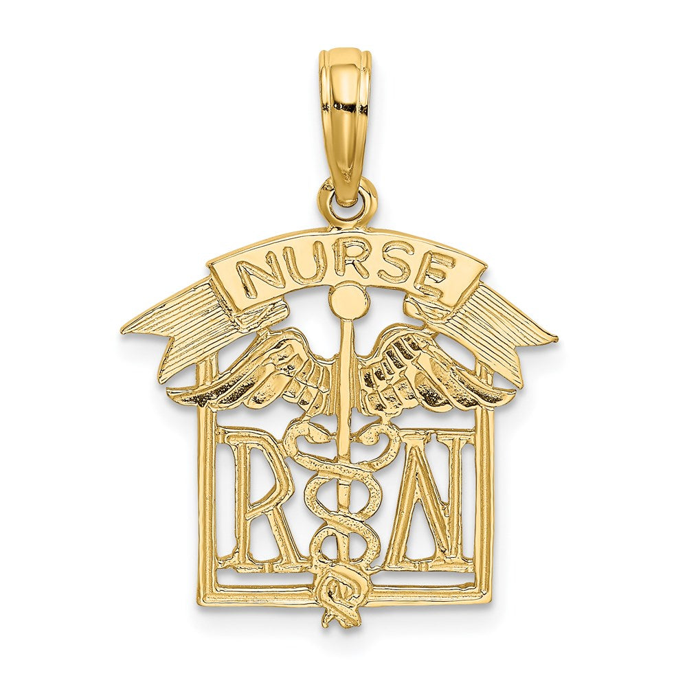 14K Yellow Gold Registered Nurse Charm