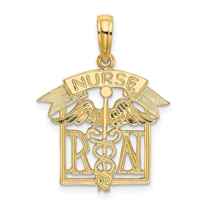 14K Yellow Gold Registered Nurse Charm