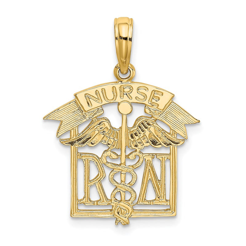 14K Yellow Gold Registered Nurse Charm