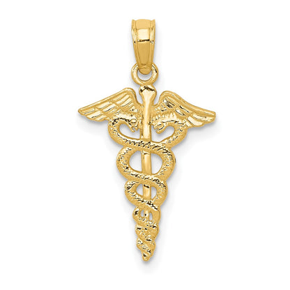 14K Yellow Gold Caduceus Pendant