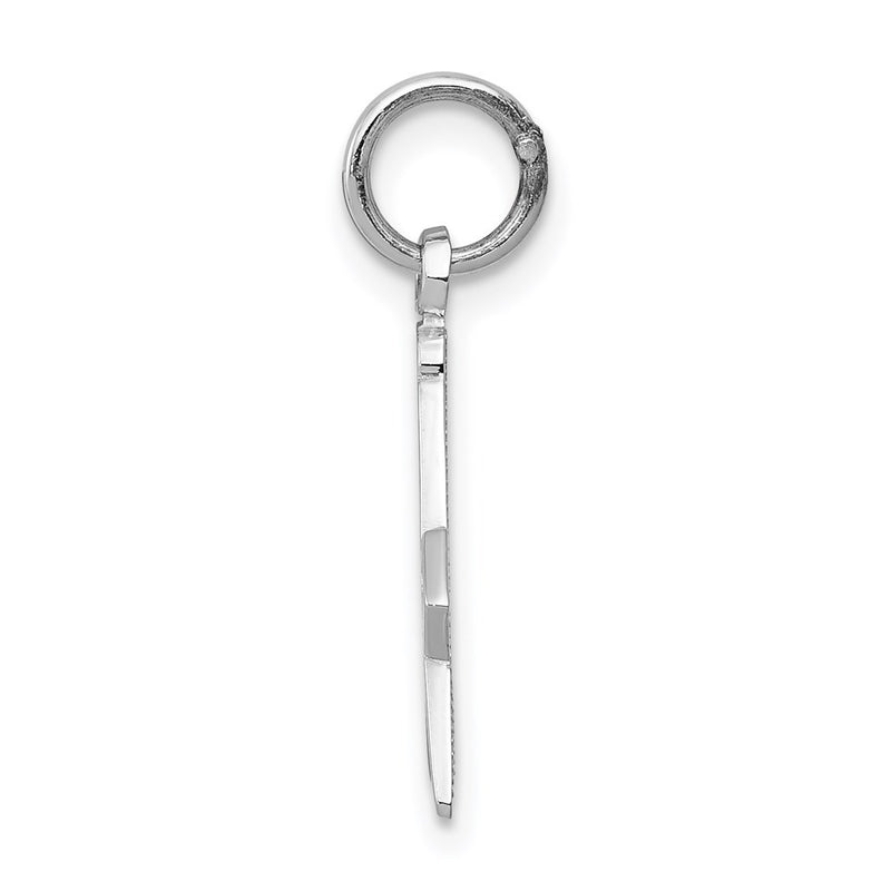 14K White Gold Polished & Textured Masonic Symbol Charm
