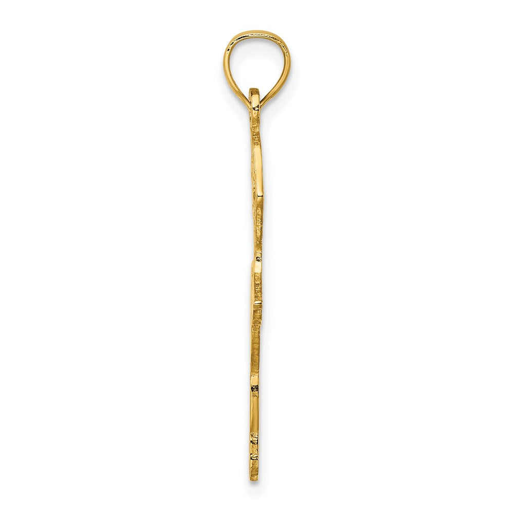 14K Yellow Gold Satin Polished Ballerina Charm