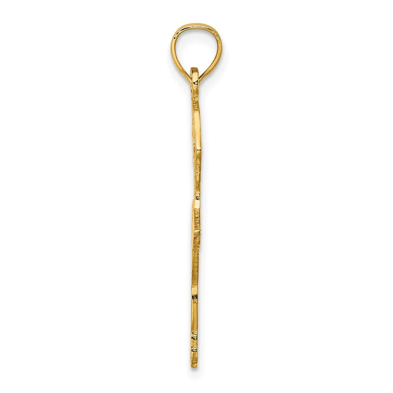 14K Yellow Gold Satin Polished Ballerina Charm