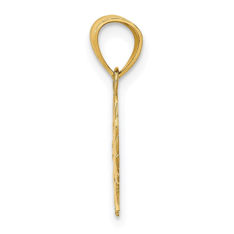 14K Yellow Gold Polished Sun With Face Pendant