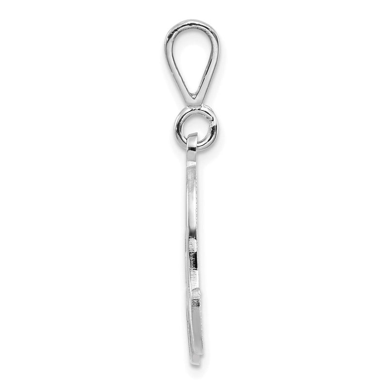10K White Gold 10Kw Filigree Initial A Pendant
