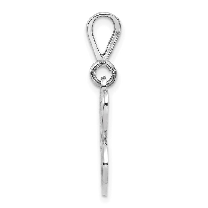 10K White Gold 10Kw Filigree Initial C Pendant