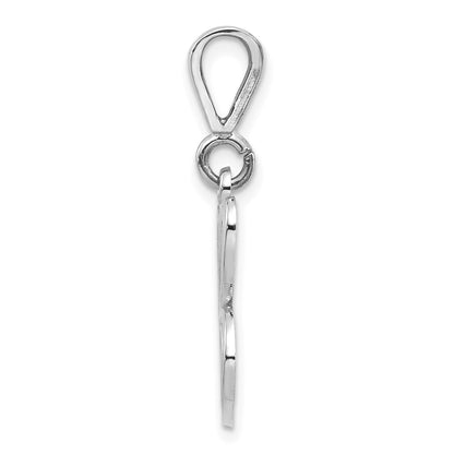 10K White Gold 10Kw Filigree Initial C Pendant