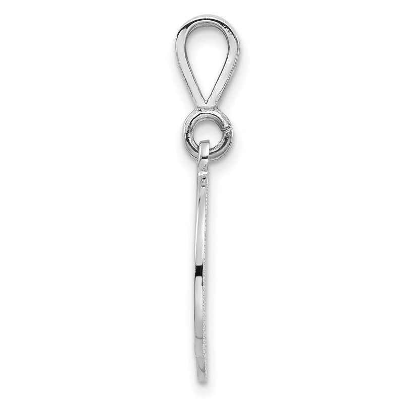 10K White Gold 10Kw Filigree Initial D Pendant
