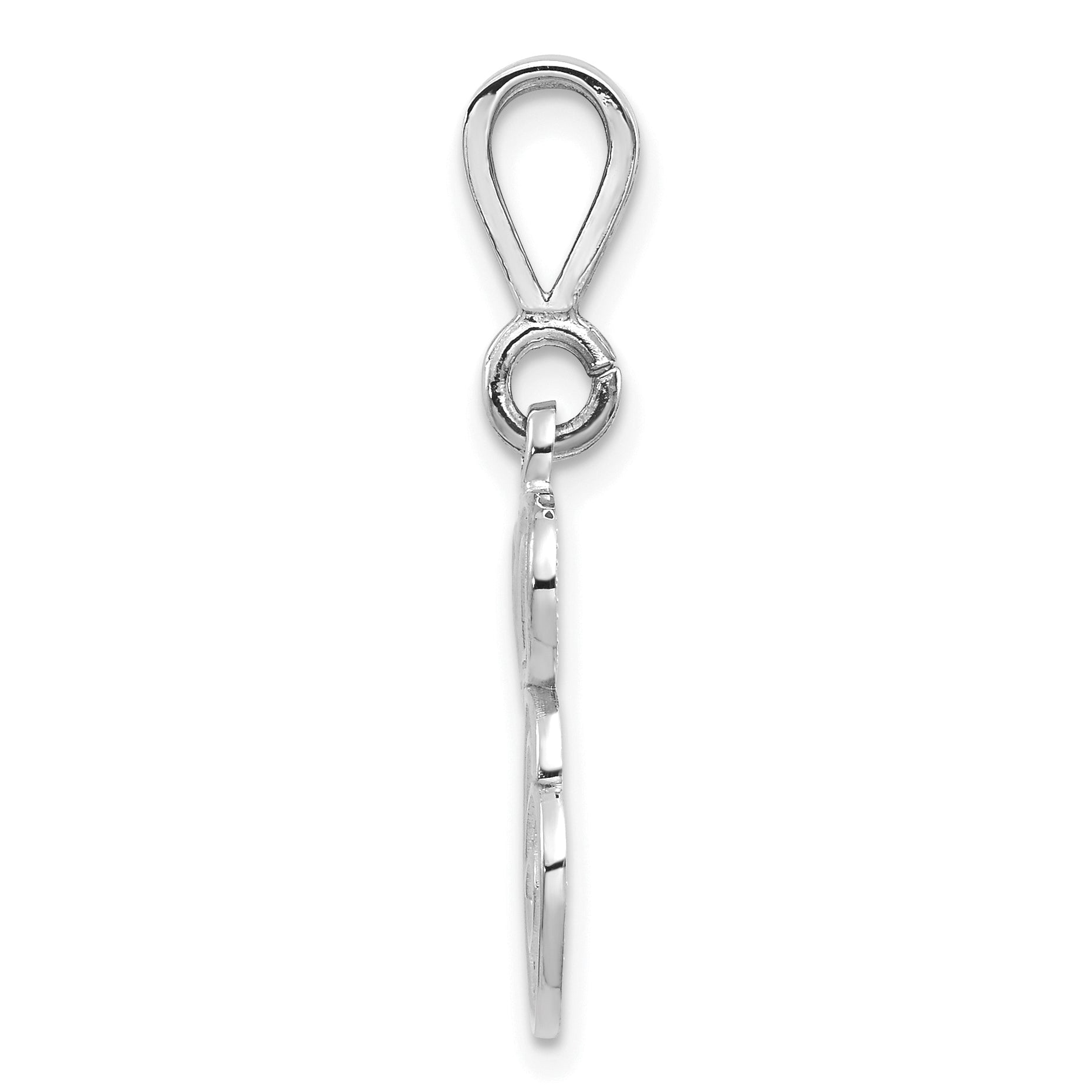 10K White Gold 10Kw Filigree Initial E Pendant