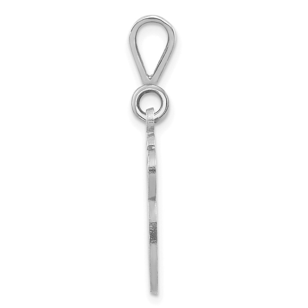 10K White Gold 10Kw Filigree Initial G Pendant