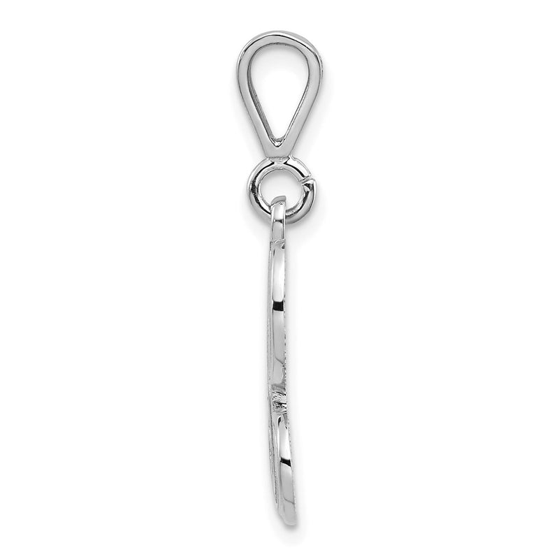 10K White Gold 10Kw Filigree Initial H Pendant
