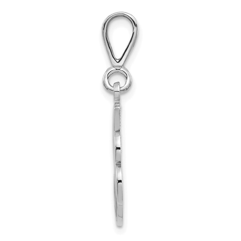 10K White Gold 10Kw Filigree Initial J Pendant