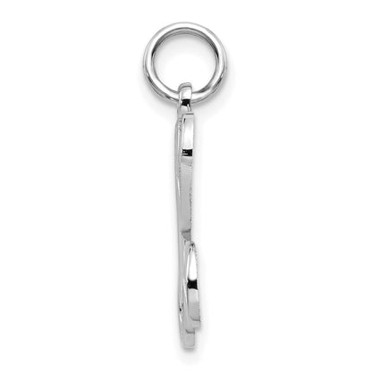 10K White Gold 10Kw Filigree Initial K Pendant