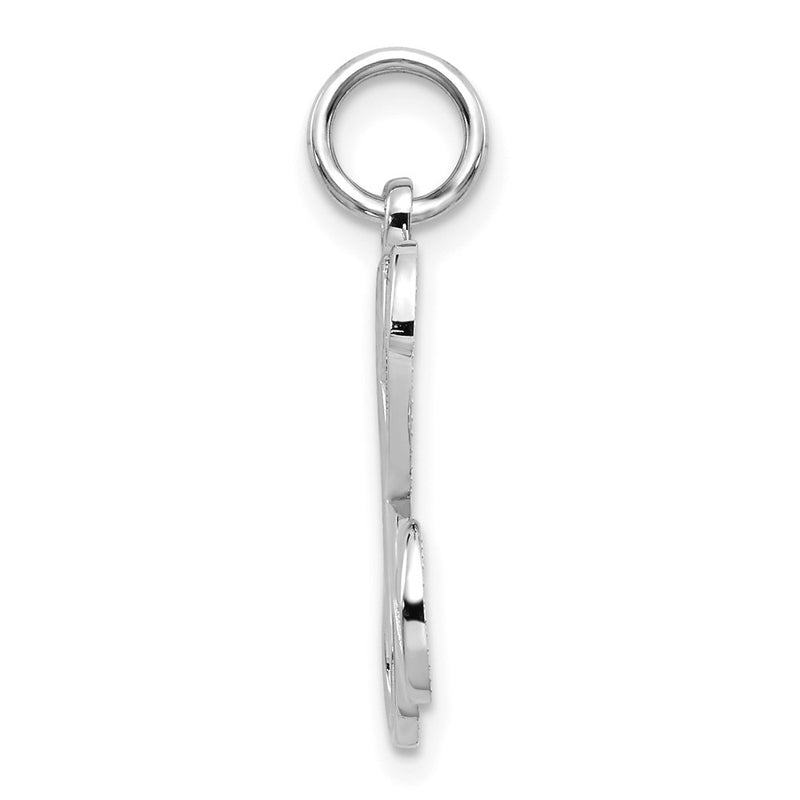 10K White Gold 10Kw Filigree Initial K Pendant