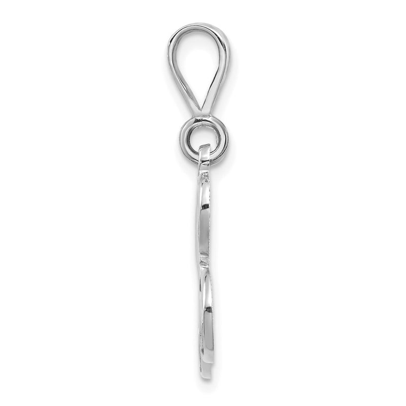 10K White Gold 10Kw Filigree Initial L Pendant