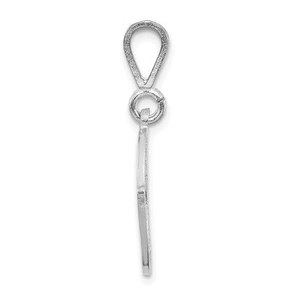 10K White Gold 10Kw Filigree Initial O Pendant