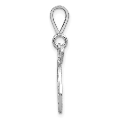 10K White Gold 10Kw Filigree Initial T Pendant