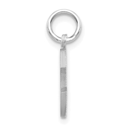 14K White Gold 14Kw Satin Diamond-Cut Letter C Initial Charm
