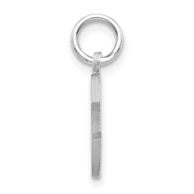 14K White Gold 14Kw Satin Diamond-Cut Letter C Initial Charm