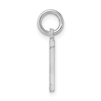 14K White Gold 14Kw Satin Diamond-Cut Letter I Initial Charm