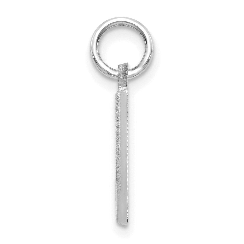 14K White Gold 14Kw Satin Diamond-Cut Letter J Initial Charm