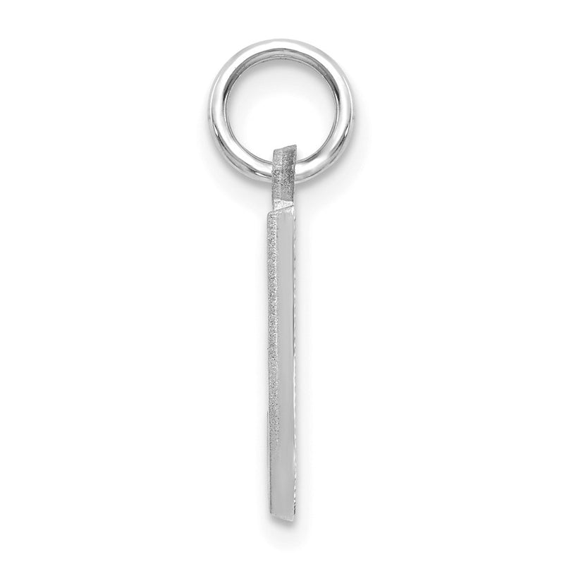14K White Gold 14Kw Satin Diamond-Cut Letter J Initial Charm