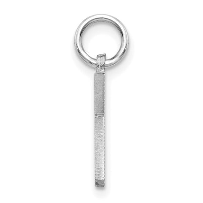 14K White Gold 14Kw Satin Diamond-Cut Letter K Initial Charm