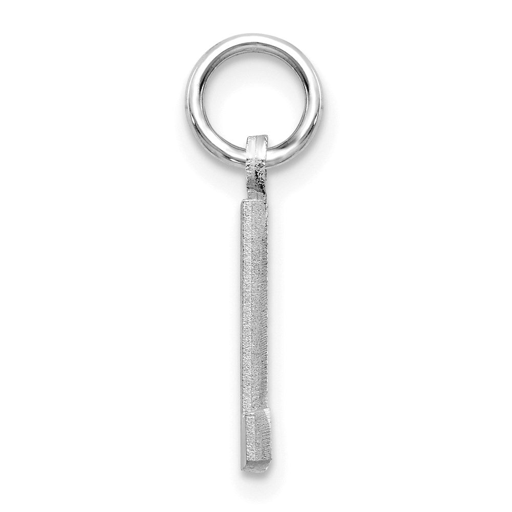 14K White Gold 14Kw Satin Diamond-Cut Letter L Initial Charm